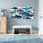 Animals Blue Fish Pattern Art Print Canvas-915989129