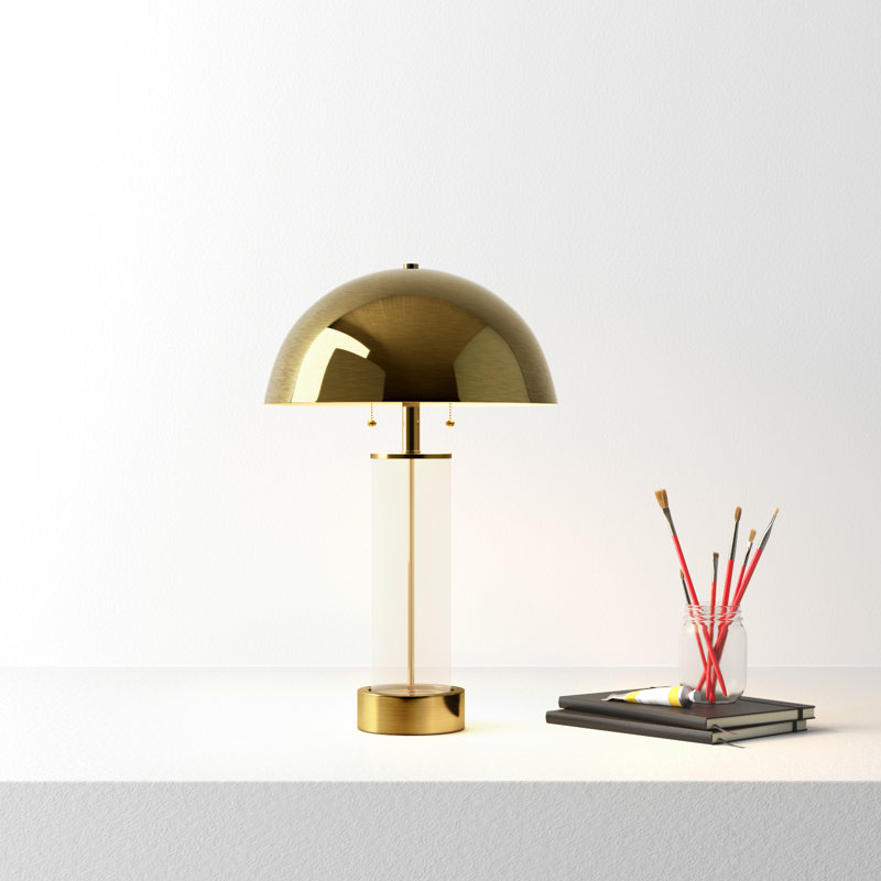 Anlow Desk Lamp, Antique Brass/Clear, Antique Brass