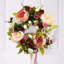 30CM Artificial Peony Flower Front Door Wreath for Spring Summer