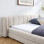 Structure de lit tapissier grand format avec tissu épais, lit plateforme grand format en chenille avec tête de lit et structure solide-1164970613