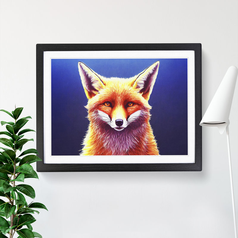 Unique Fox - Framed Print, Black Framed, 46cm H x 64cm W x 2cm D