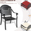 Paire de sièges de patio en aluminium coulé, 2 pièces, noir et anticorrosion, sièges rembourrés confortables, siège à coussin de glissement, structure rouillée, coussins, pied de réduction du bruit