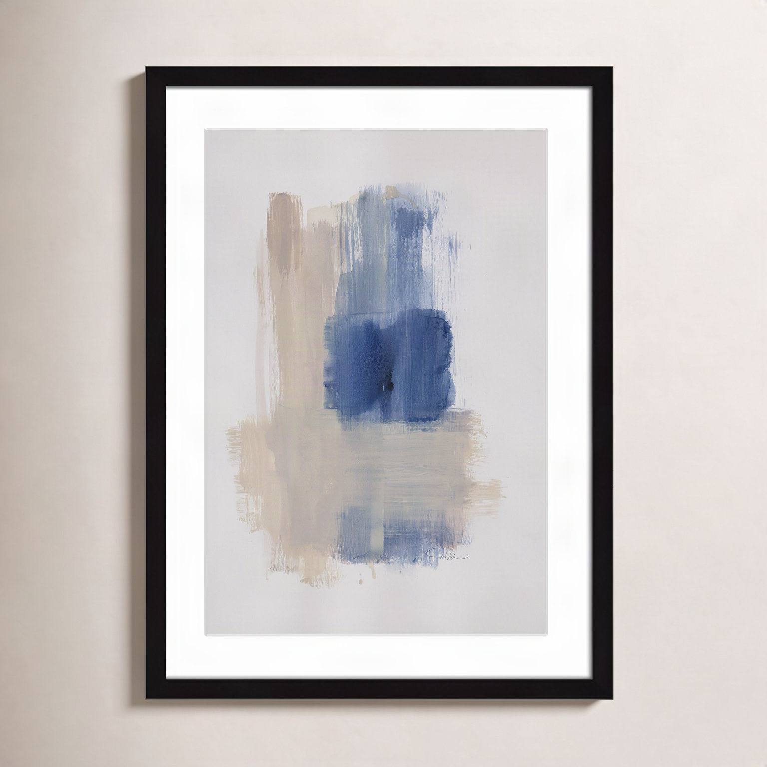 Macathurn "Powder Room Wash III" Print, 23" H x 17" W x 1.25" D, Black Matted Picture Framed