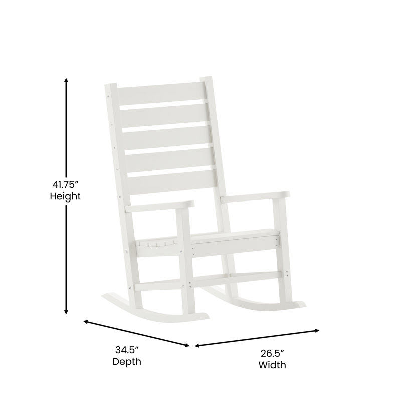 Chaise berçante en plastique Collis, Blanc