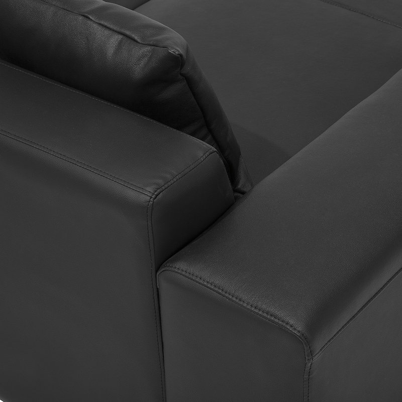 Lungo 4 Seater Corner Sofa , Black (leather)