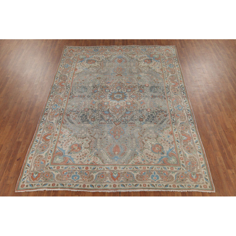 Tapis traditionnel gris rétro 8 x 11