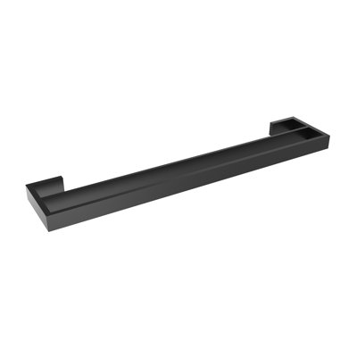Fire Wall-Mounted 24" Double Towel Bar - Matte Black, Premium Brass Construction, Installation Hardware Included
