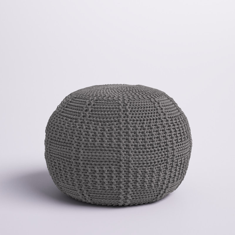 Pouf rond de 20 po de largeur, Gris
