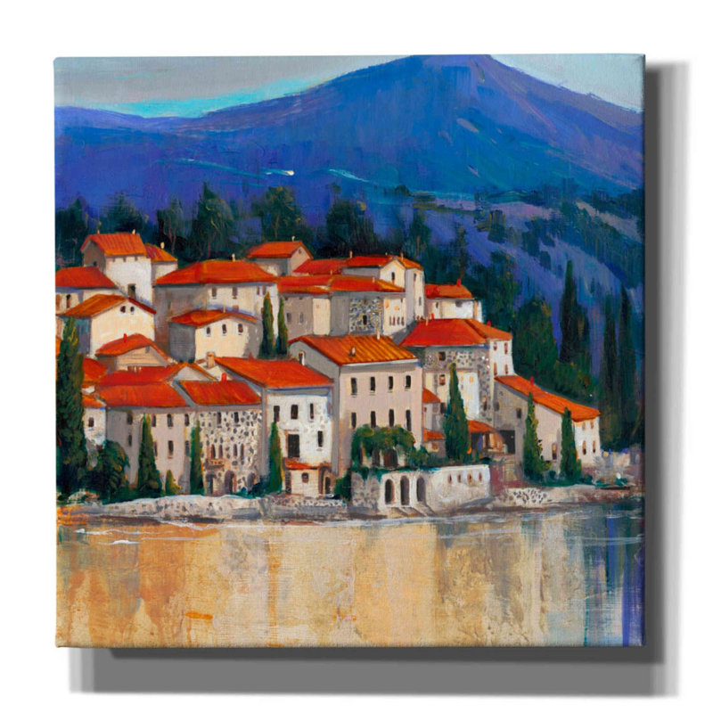 «Italian Village II» par Tim O'toole, art mural sur toile, H 37 po x l 37 po x P 1,5 po