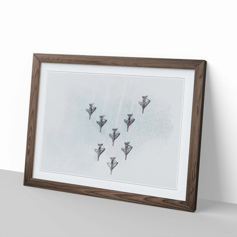Plane Aerobatics - Framed Print, Walnut, 40cm H x 60cm W x 2cm D