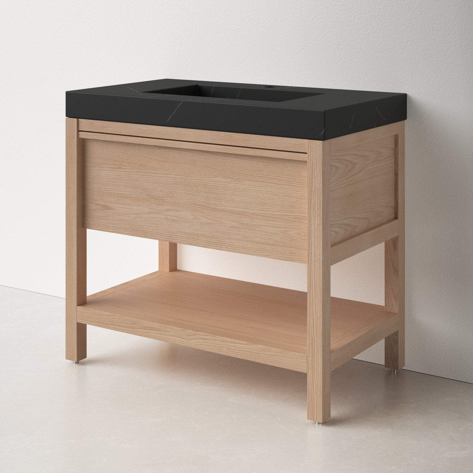 Ariane 36" Single Bathroom Vanity, Whitewash Oak