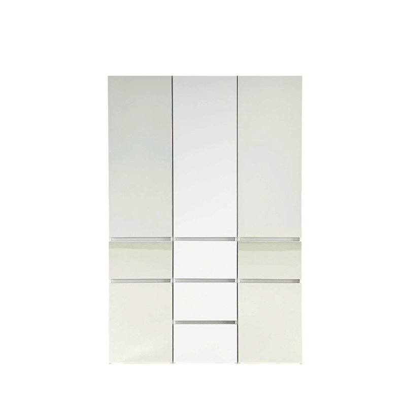 Système de placard modulaire en bois avec miroir Elise