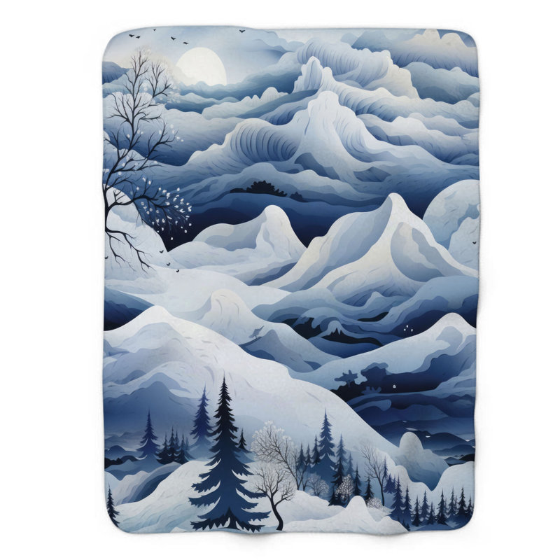 Winter Escape - 1 pièce Sherpa Premium, L 60 po x L 80 po
