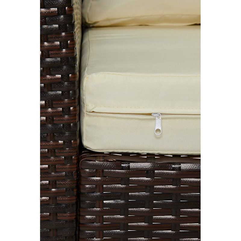 Tavis 4 - Person Garden Lounge Set with Cushions, Cream/Brown