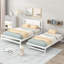 Lit plateforme double avec lit gigogne réglable-1195434509