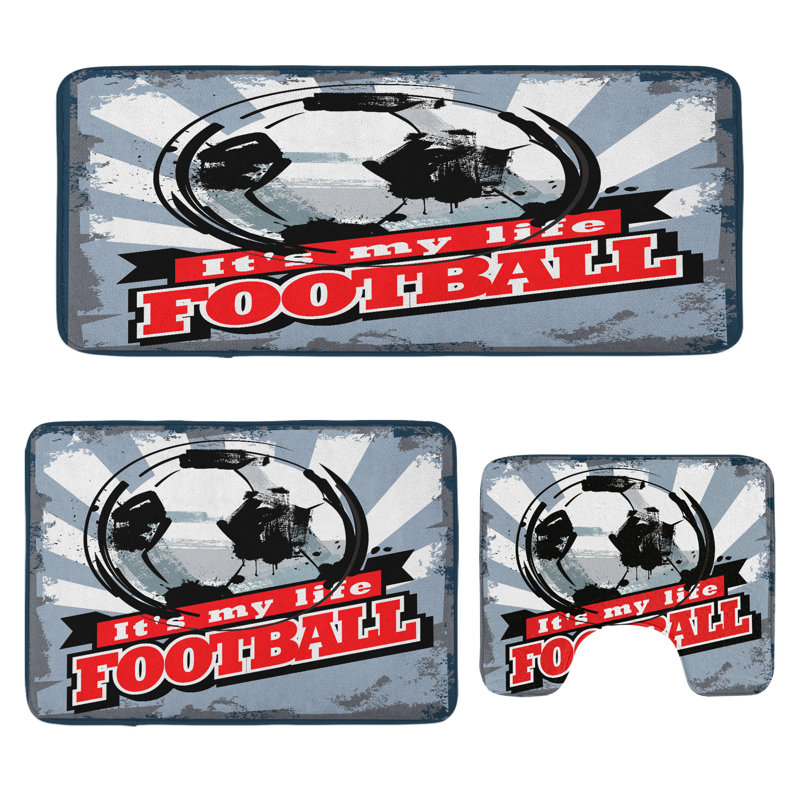  Ensemble de 3 tapis de salle de bain Sports Sports