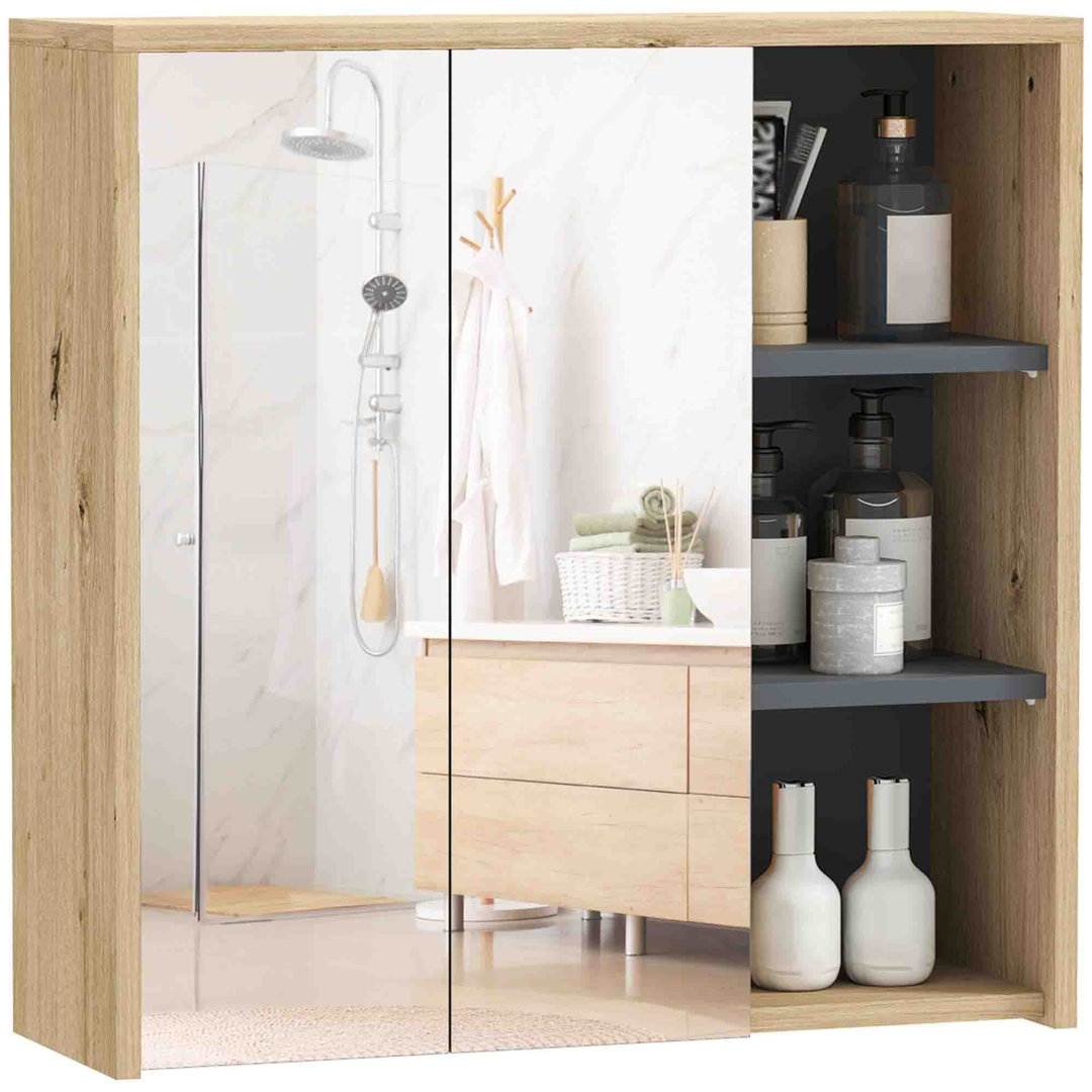 600mm W 600mm H Wall Mounted Required Framed Medicine Cabinet With Mirror And Shelf