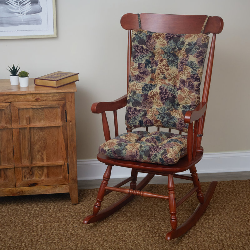 Ensemble de coussins de chaise berçante antidérapant, Polyester Cabernet