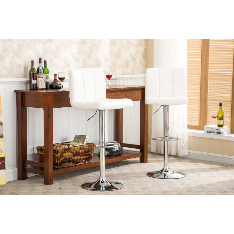 2 tabourets de bar pivotants blancs avec réglage hydraulique - siège en similicuir, base chromée et hauteur réglable pour une expérience d'assise imbattable de 2 sièges à 360 degrés pour diverses utilisations