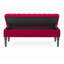 Cubed Tufted Rectangle Ottoman Storage Bench, Upholstered Plush Velvet Shoe Bench with Black Turned Wooden Legs-1466016851-1466016852