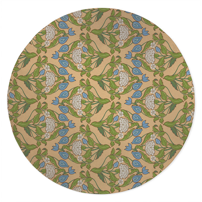 Piper Soft Step Outdoor Area Rug, Round 5', Yellow