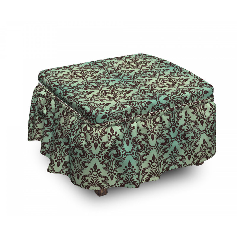 Housse pour repose-pieds floral baroque