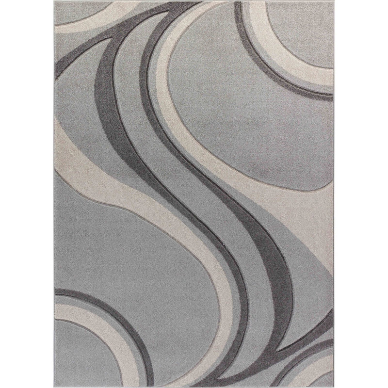 Beige Modern Rug, Abstract Easy to Clean Rug For Living Room, Dining Room, Bedroom, Kitchen, Rectangle 120 x 170 cm