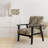 Driftwood Zen Tropical Pattern - Upholstered Coastal Arm Chair, Beige Accent Chair-1501630521