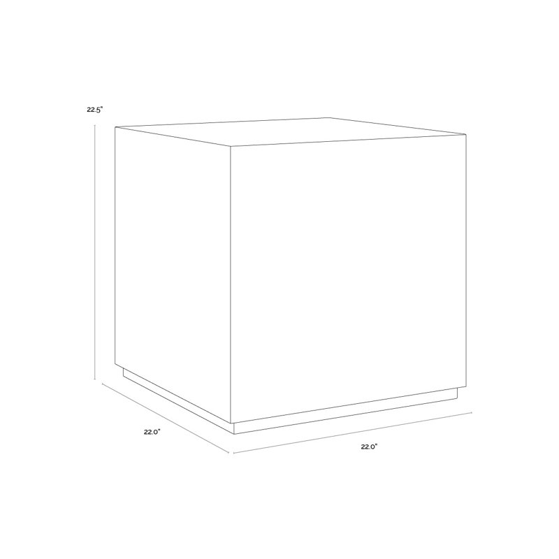 Laros End Table, White/Gold