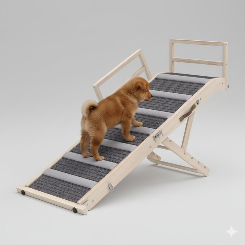 Marches canines avec rampes de sécurité latérales et fonction rampe, rampe pliable pour animaux
