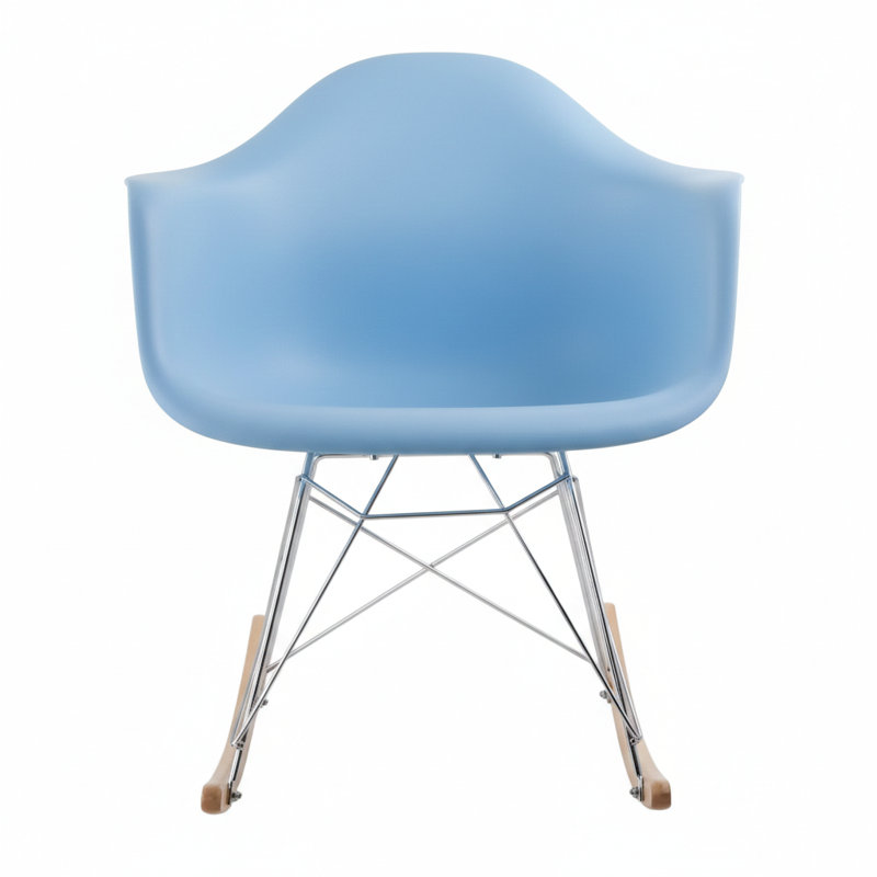 Chaise berçante en plastique Matias, Bleu