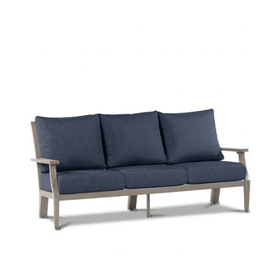 Bungalow 81'' Wide Powder Coated Aluminum Patio Sofa with Sunbrella® Cushions