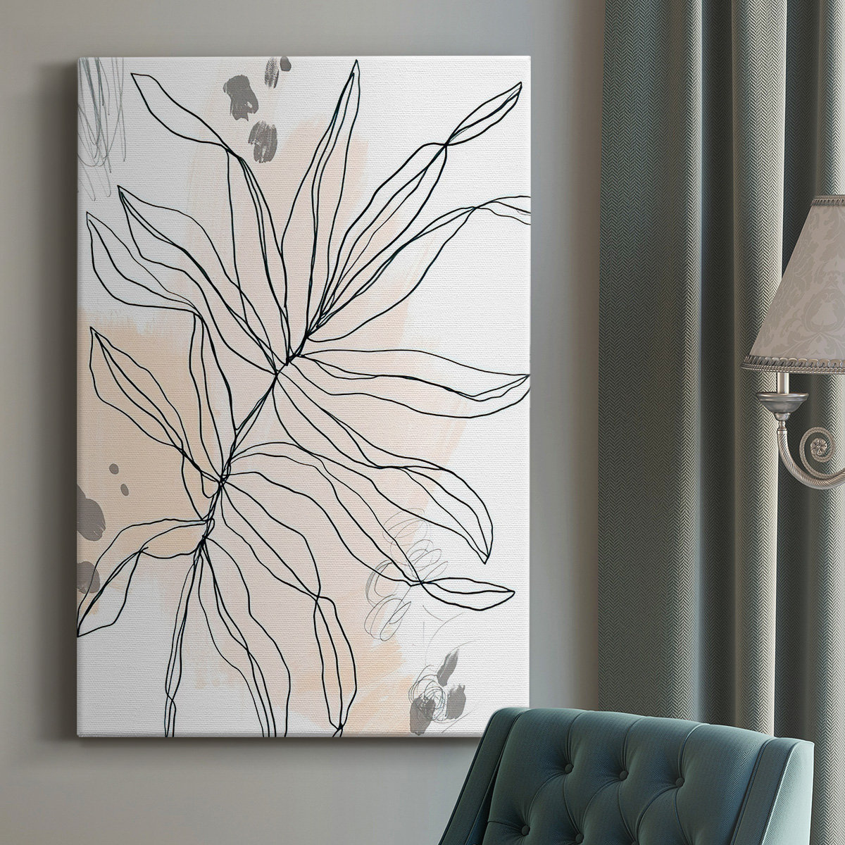 Bay Isle Home™ Palm Sketchbook I Premium Gallery Wrapped Canvas - Ready ...