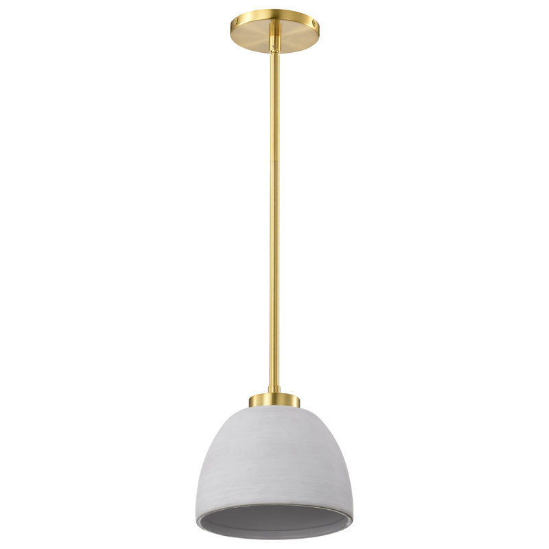 Vildan - Luminaire suspendu en céramique, Laiton brossé, H 42,88 po x l 7,5 po x P 7,5 po
