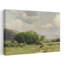 Grazing Cattle Landscape Peaceful Serene Abstract Cow Landscape Nature Wall Art Print by Mathieu - Wrapped Canvas Print-1822791163