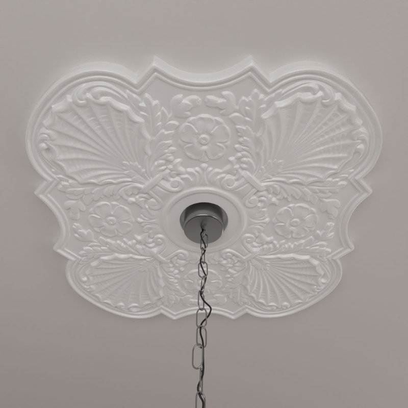Médaillon de plafond Endurathane Katheryn, l 22 1/2 po x H 30 3/8 po x P 1 1/2 po, apprêté en usine, Avec une couche d'apprêt