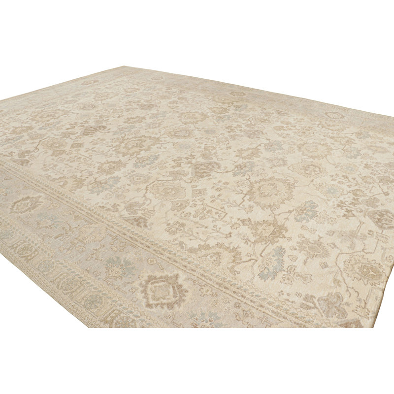 Oushak Hand Knotted Floral Area Rug, Rectangle 15' x 24'