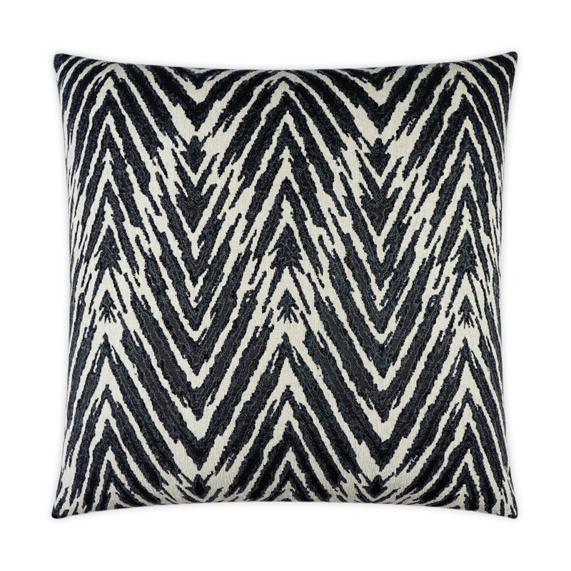Zena Pillow Cover & Insert, Coal, Square 22"