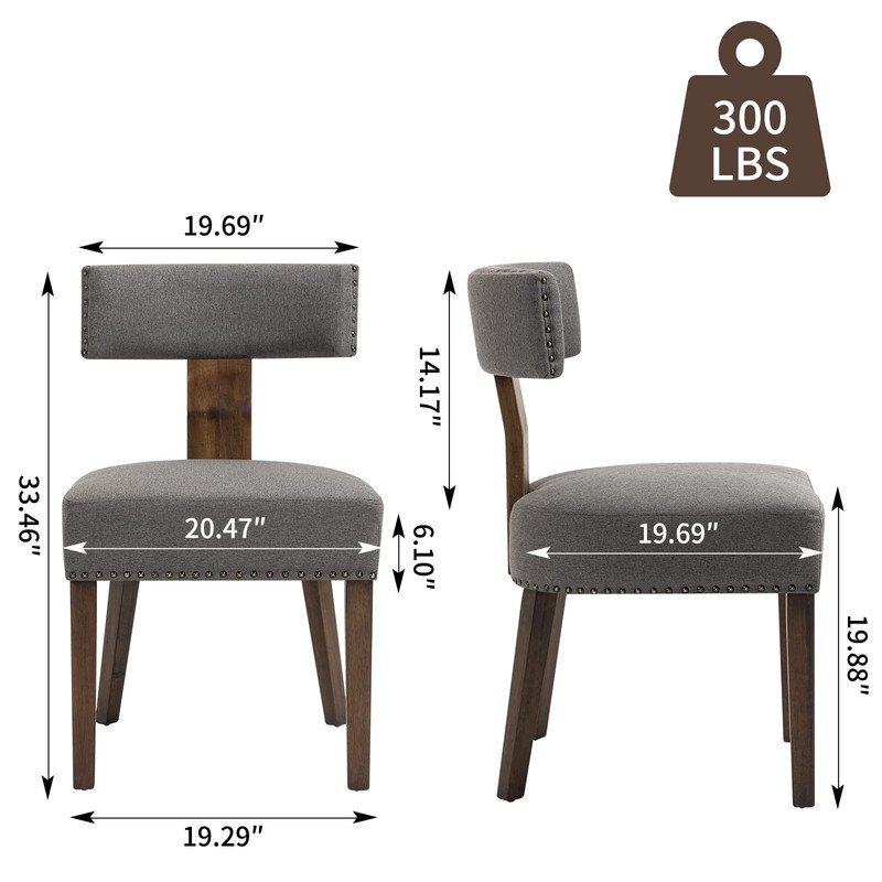 19.88'' H Fabric Upholstered Side Chair, Beige, 2