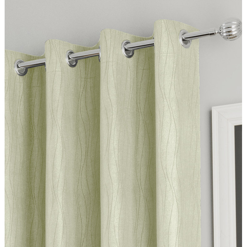 Room Darkening Curtain Pair, Green, 168cm Width x 183cm Drop