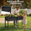 Lit de jardin surélevé surélevé avec pattes 72 po x 24 po x 30 po avec rebords surélevés avec pattes, grande boîte à fleurs extérieure avec trous de drainage et doublure pour terrasse, noir (capacité de 770 lb)-134678339-134678337