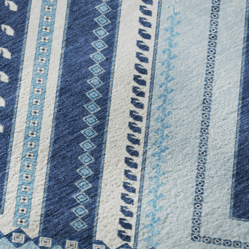 Tapis tribal Guada AMF1010 lavable à la machine de qualité supérieure, Rectangle 10 pi x 14 pi
