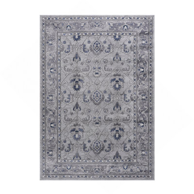 Collection Grey/Blue/Oriental Non-Shedding Living Room Bedroom Dining Home Office Stylish And Stain Resistant Area Rug