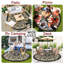 Tapis de patio extérieur rond de 8 pi Tapis d'extérieur imperméables et imperméables Tapis de paille réversibles pour enfants