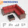 Ensemble de conversation modulaire en rotin pour 5 personnes avec coussins
