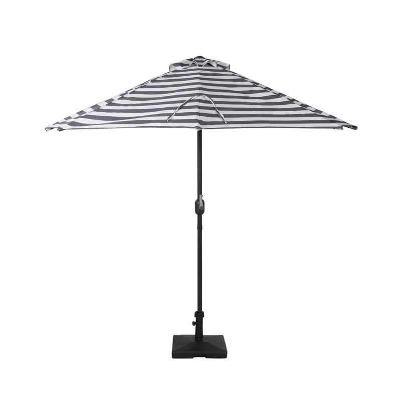 Parasol de marché 9 pi Nicholls, Noir / blanc