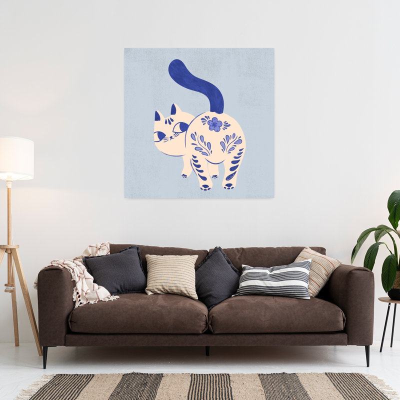 Art contemporain, art contemporain pour chat, H 36 po x l 36 po