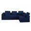 Canapé modulaire en forme de L, canapé modulaire compressé en velours côtelé de style minimaliste moderne, se déplie en lit, chambre à coucher, canapé compressé confortable, conception éco-efficace (bleu)-1019702050-1019702057-1019702060