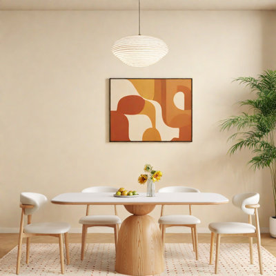 Cream Solid Ash Wood Dining for Small Spaces
