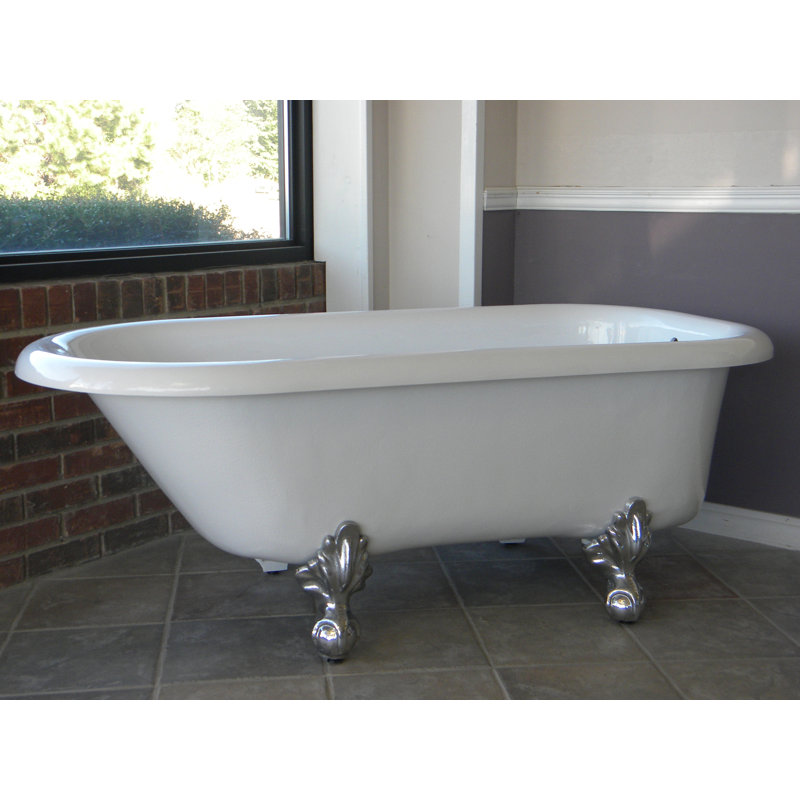 Regent 60" x 30" Clawfoot Soaking Bathtub, Chrome